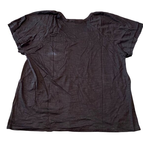 Rafaella Womens Black Short Sleeve V-Neck T-Shirt XL Lightweight Casual - Picture 4 of 4